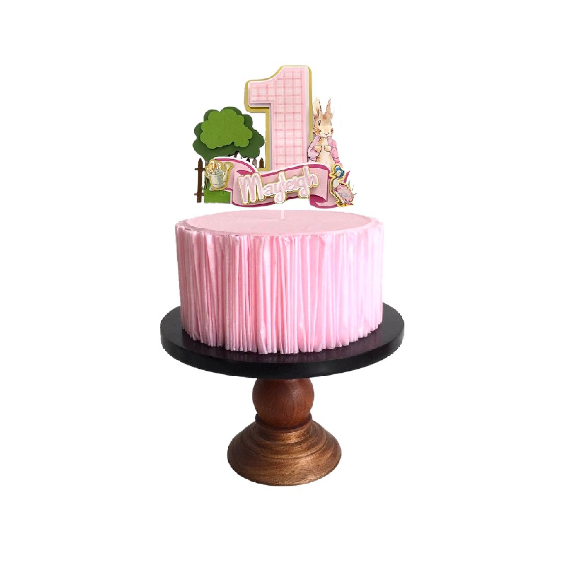 Peter Rabbit smash cake pink topper