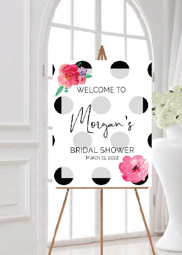 Floral polka dots wedding sign