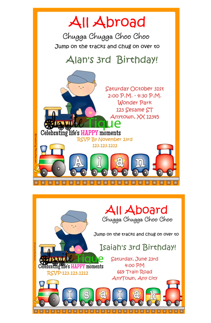 Train Birthday invitations - Invitetique