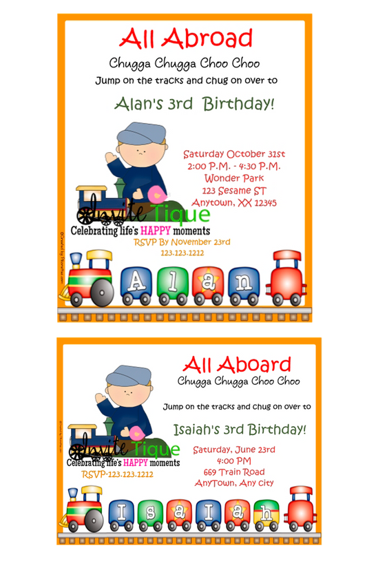 Train Birthday invitations - Invitetique