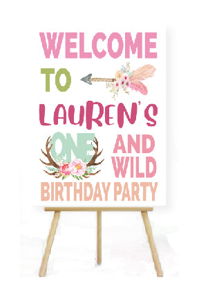 wild one girl birthday decoration